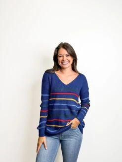 Striped Relaxed Fit Knit Long Sleeve V Neck Sweater | S-2X -Cheap STACCATO || Vision || Sol Store AaYUaYBGOqungkdZyvTHMh0mL7RDz8Sd9atpeKyu