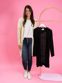 Cheap STACCATO || Vision || Sol Store 29 Open Front Long Sleeve Duster Knit Cardigan | S-3X