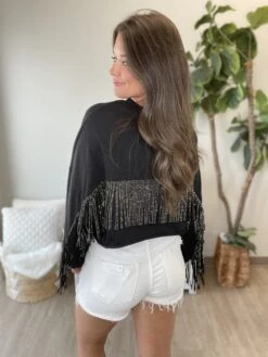 Sequin Game Day Patch Fringed Sweatshirt | S - L -Cheap STACCATO || Vision || Sol Store Yh5CgNCXqr8C9jUZQEGVPFxTkevmCLjovKPjQ2Ph