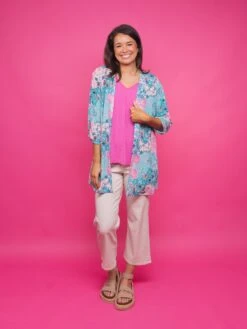 Dear Scarlett Wrinkle Free 3/4 Sleeve Printed Cardigan | S-3X